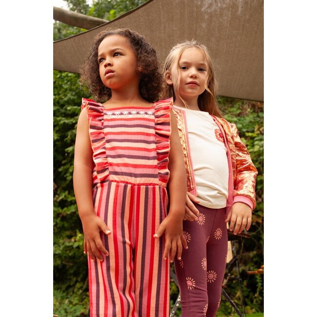 Jubel - Flared Broek AOP Bordeaux - Salsa Sunset