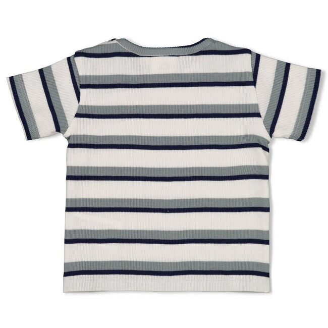 Feetje - T-shirt Rib met Streep Offwhite - Summer Denims