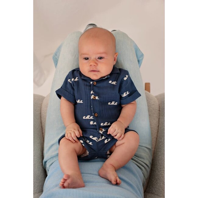 Feetje - Blouse Mousseline AOP Indigo - Summer Woven