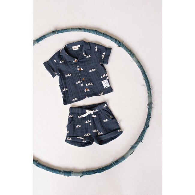 Feetje - Blouse Mousseline AOP Indigo - Summer Woven