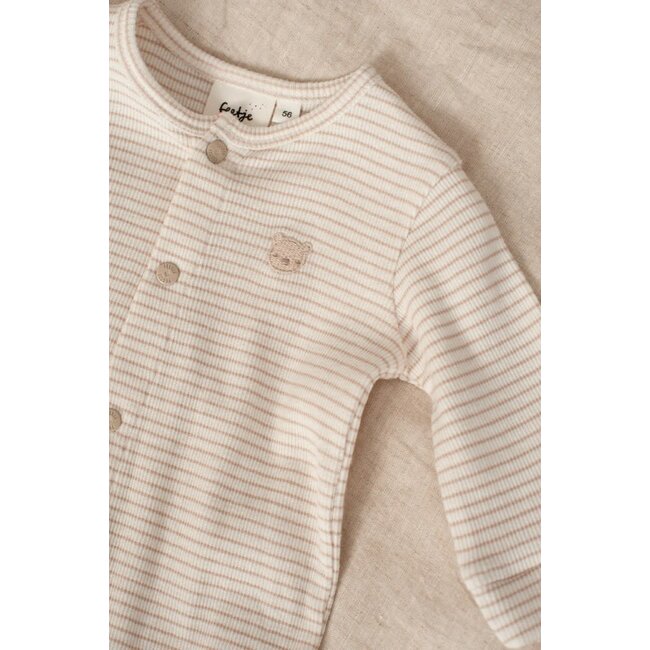 Feetje - Boxpak omslagvoet Rib met Streep Zand - Honey Bear