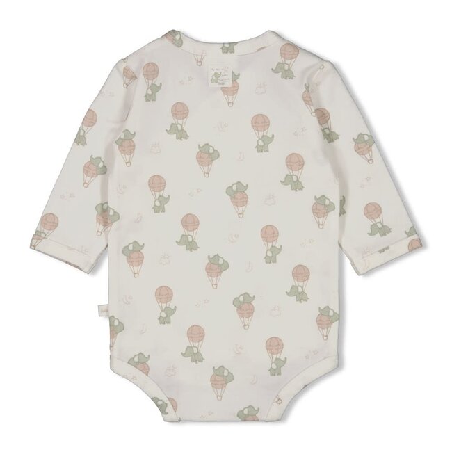 Feetje - Wikkelromper AOP Offwhite - Elephant