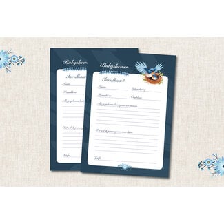 More Morris More Morris -10x Babyshower Invulkaarten - Blue Bird