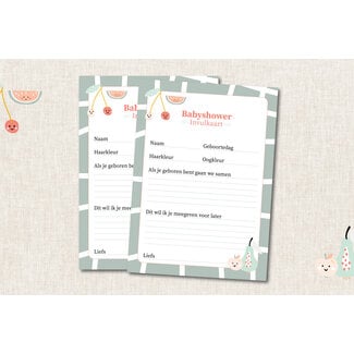 More Morris More Morris -10x Babyshower Invulkaarten - Fantastic Fruits