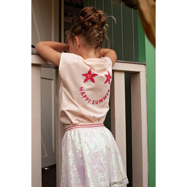 Jubel - T-shirt met Backprint Lichtroze - Lazy Lagoon