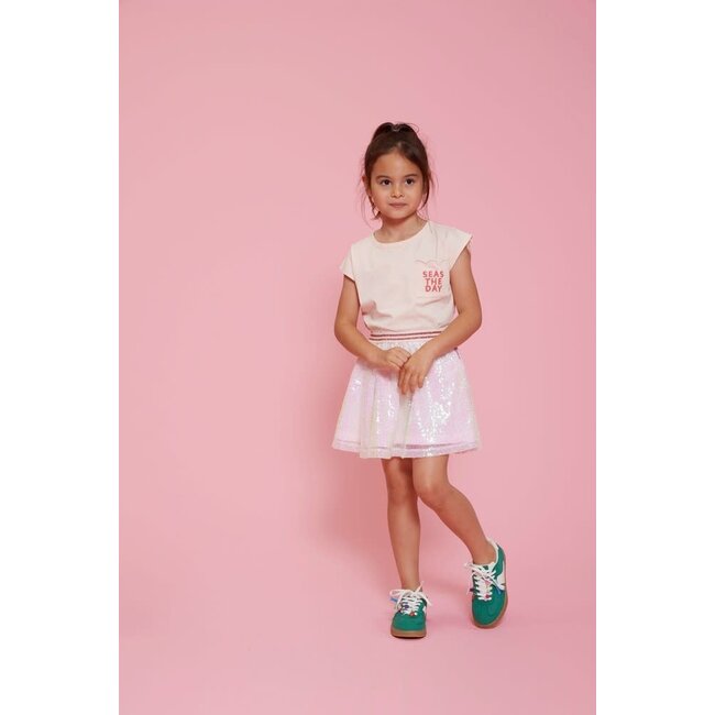 Jubel - T-shirt met Backprint Lichtroze - Lazy Lagoon