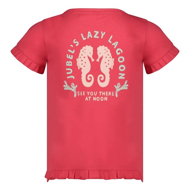 Jubel - T-shirt met Backprint Fuchsia - Lazy Lagoon