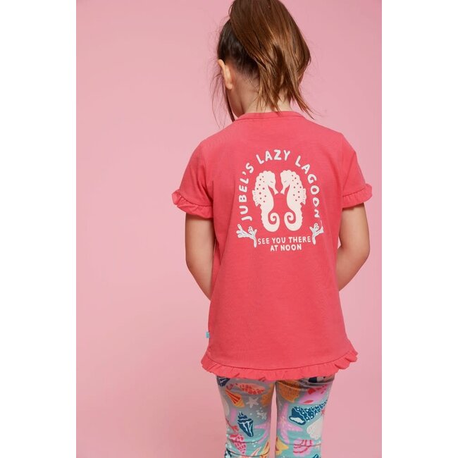 Jubel - T-shirt met Backprint Fuchsia - Lazy Lagoon