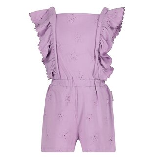 Jubel Jubel - Jumpsuit Kort Broderie Anglaise Violet - Lazy Lagoon