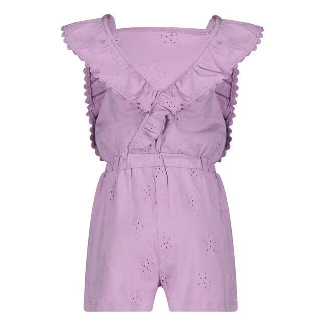 Jubel - Jumpsuit Kort Broderie Anglaise Violet - Lazy Lagoon
