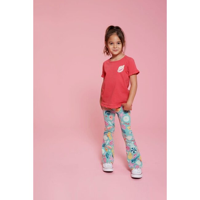 Jubel - Flared Broek AOP Jade Groen - Lazy Lagoon