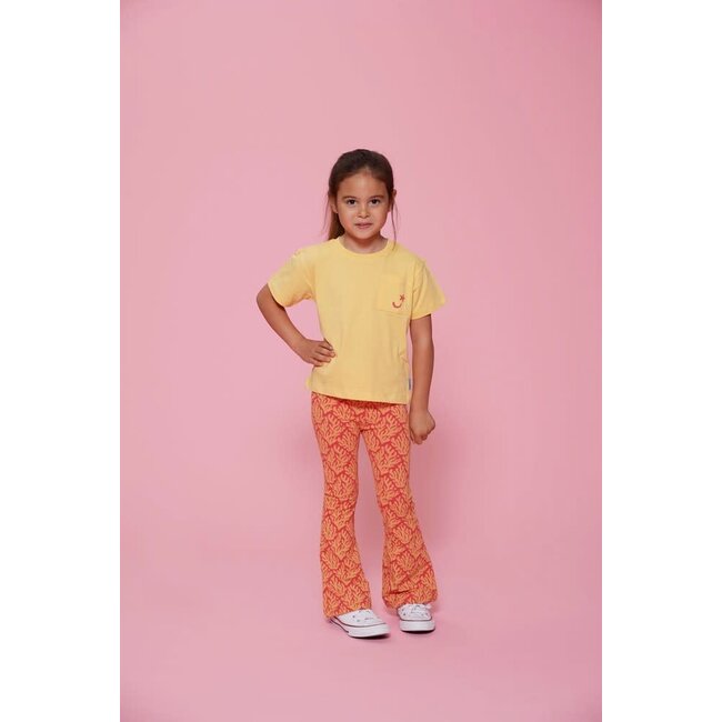 Jubel - Flared Broek AOP Fuchsia - Lazy Lagoon