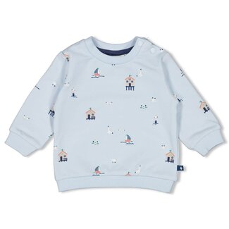 Feetje Feetje - Sweater AOP Blauw - Seaside Happiness