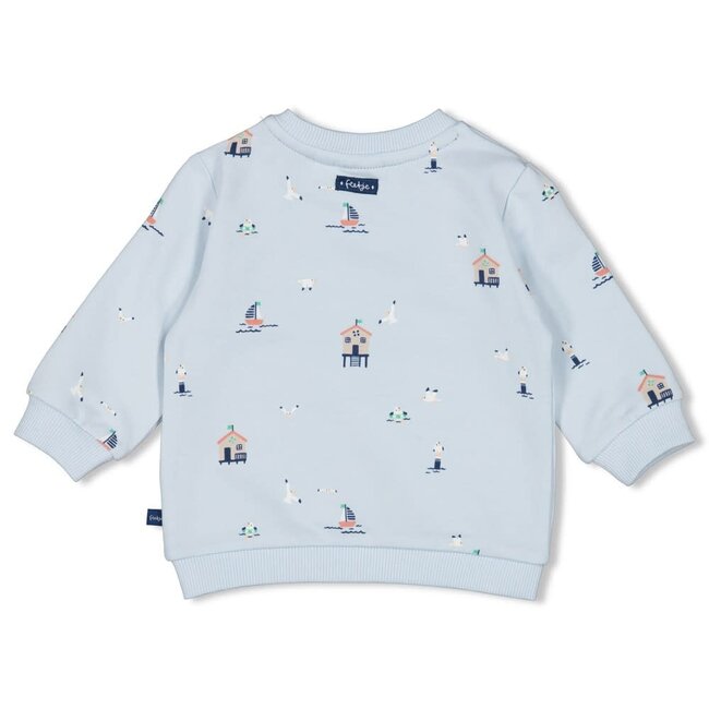 Feetje - Sweater AOP Blauw - Seaside Happiness