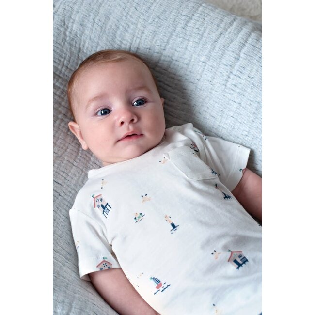 Feetje - T-shirt AOP Offwhite - Seaside Happiness