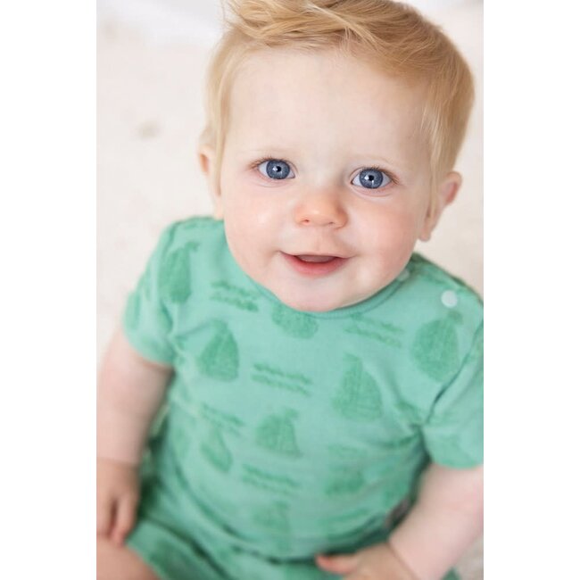 Feetje - T-shirt AO Badstof Groen - Seaside Happiness
