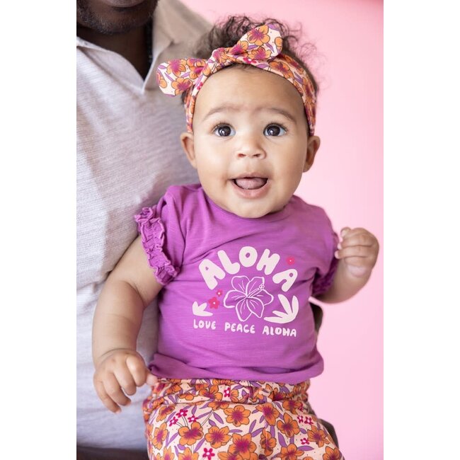 Feetje - T-shirt Paars - Love Peace Aloha