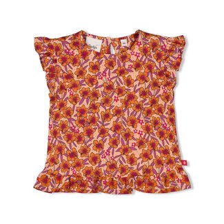 Feetje Feetje - T-shirt AOP Perzik - Love Peace Aloha