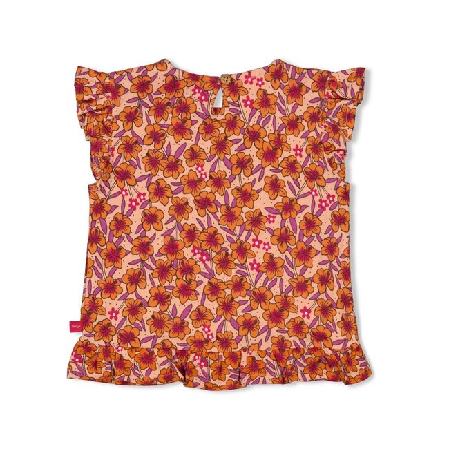 Feetje - T-shirt AOP Perzik - Love Peace Aloha