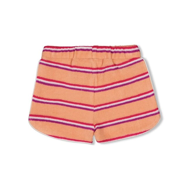 Feetje - Short Streep Badstof Perzik - Love Peace Aloha