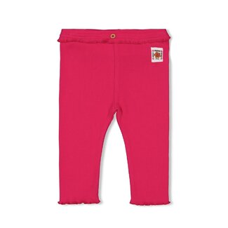 Feetje Feetje - Legging / Broek Rib Fuchsia - Love Peace Aloha