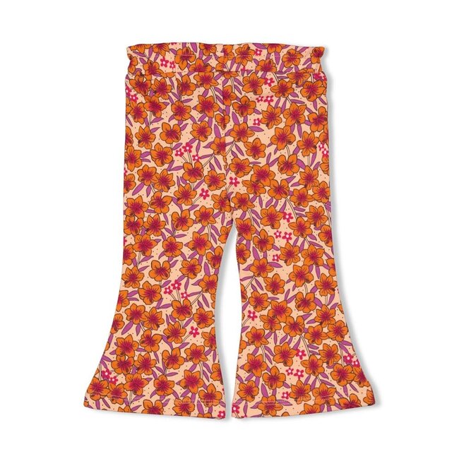 Feetje - Flare Broek AOP Perzik - Love Peace Aloha