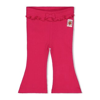 Feetje Feetje - Flare Broek Rib Fuchsia - Love Peace Aloha