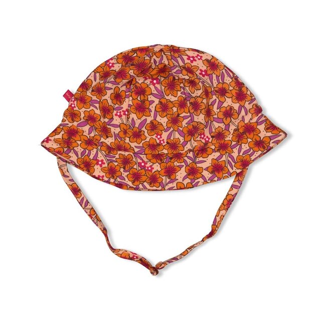 Feetje - Mutsje AOP Perzik - Love Peace Aloha