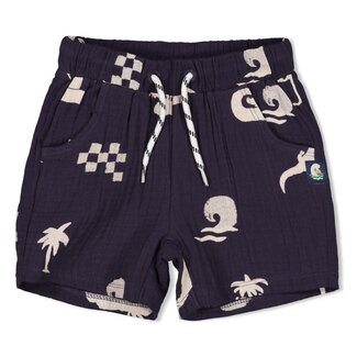 Feetje Feetje - Short Mousseline AOP Indigo - Lagoon Legends