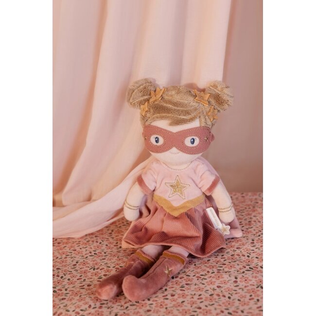 Little Dutch - Knuffelpop Super Hero Rosa 35 cm