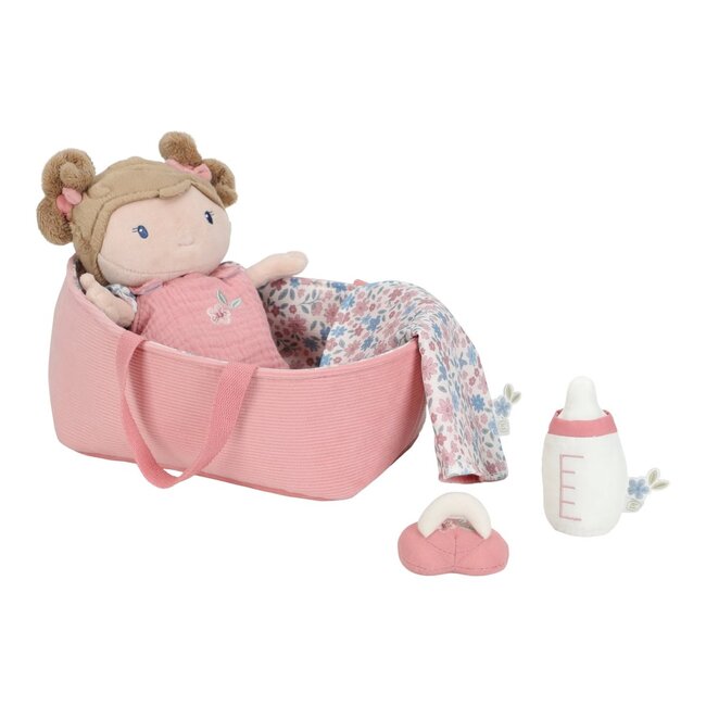 Little Dutch - Little Dutch - Babypop in Mandje Rosa 30 cm