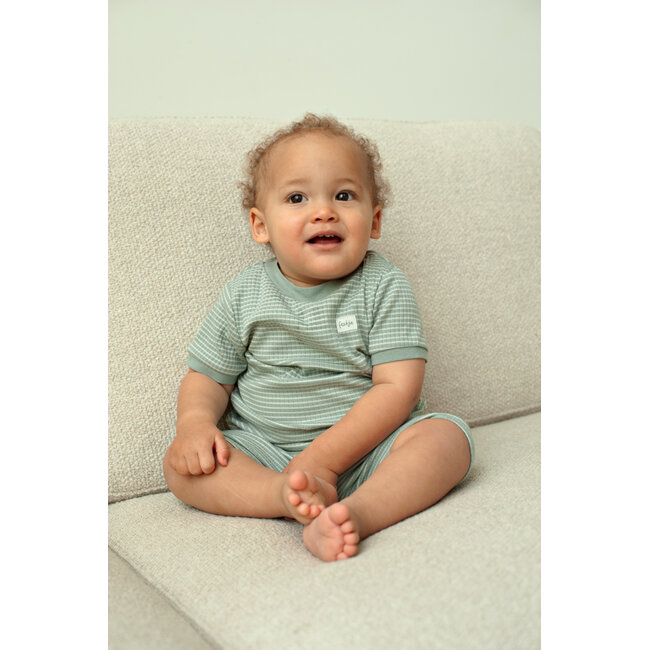 Feetje - Baby Shortama Wafel Zomer Pyjama - Zeegroen