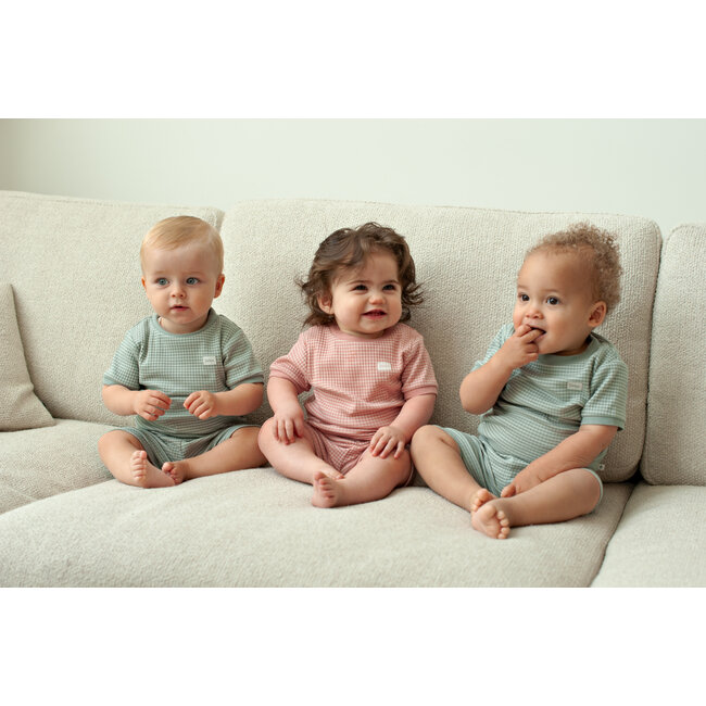 Feetje - Baby Shortama Wafel Zomer Pyjama - Zeegroen