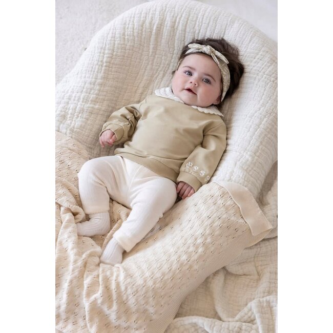 Feetje - Legging / Broek Pointelle Rib Offwhite - Let Your Dreams Blossom