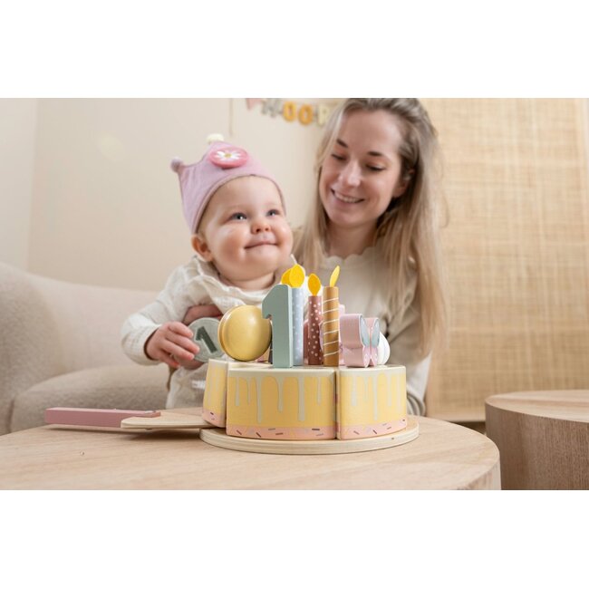 Little Dutch - Houten Verjaardagstaartje - Roze