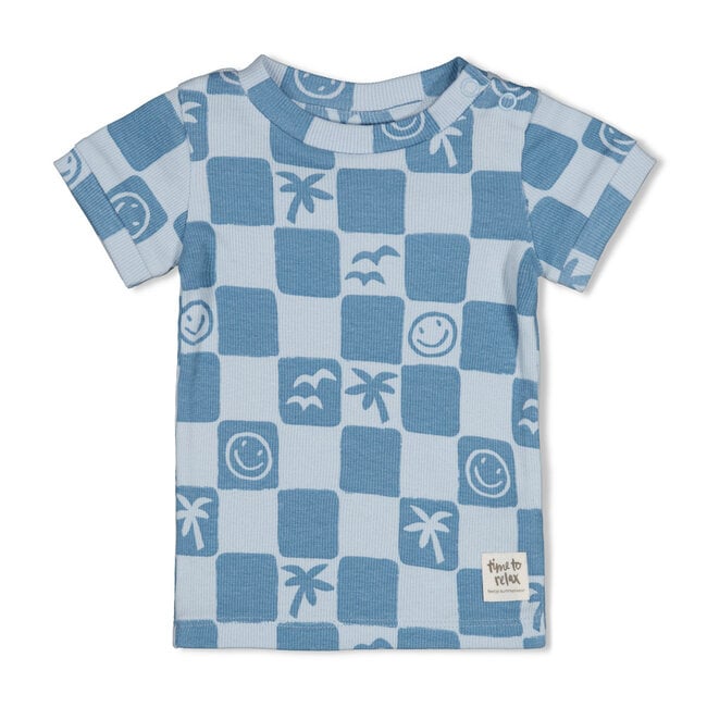 Feetje - Shortama Zomer Pyjama Chase Check - Blauw - Premium Summerwear