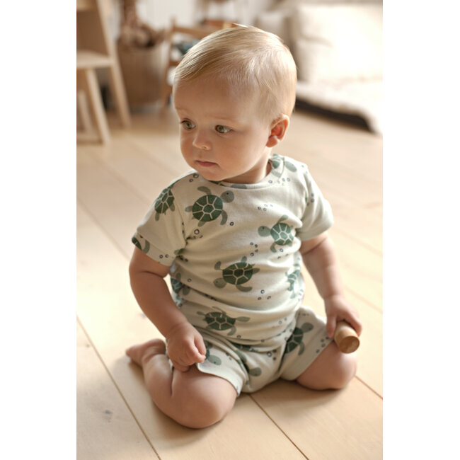 Feetje - Baby Shortama Zomer Pyjama Timmy Turtle - Mint - Premium Summerwear