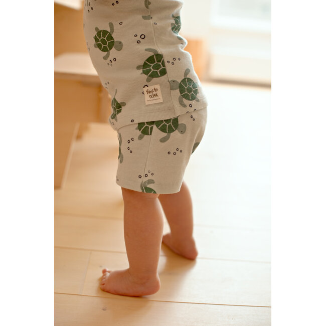 Feetje - Baby Shortama Zomer Pyjama Timmy Turtle - Mint - Premium Summerwear
