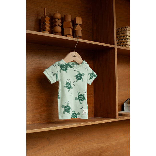 Feetje - Baby Shortama Zomer Pyjama Timmy Turtle - Mint - Premium Summerwear