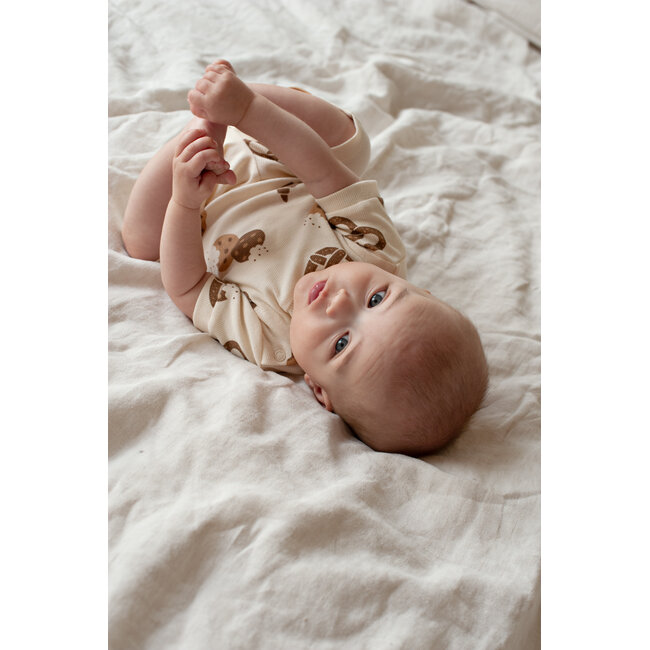 Feetje - Baby Shortama Zomer Pyjama Cosy Crumbs - Offwhite - Premium Summerwear