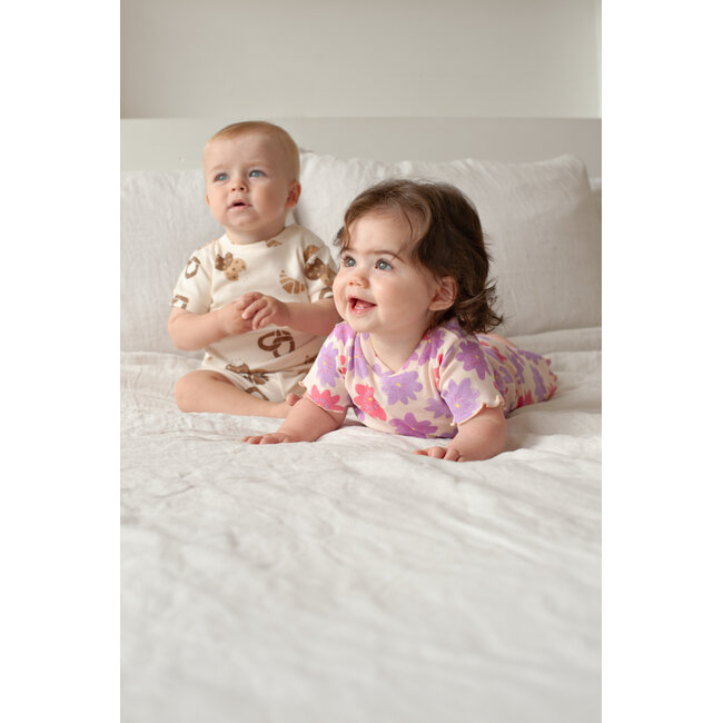 Feetje - Baby Shortama Zomer Pyjama Bibi Bloom - Lila - Premium Summerwear