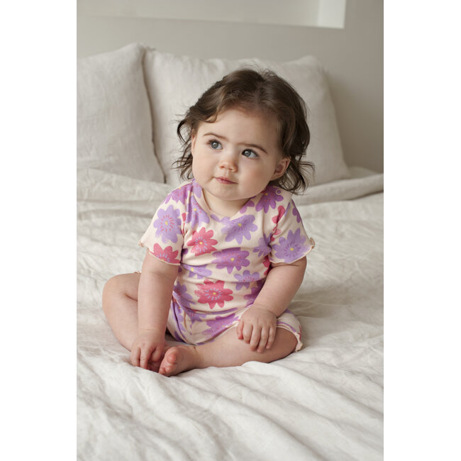 Feetje - Baby Shortama Zomer Pyjama Bibi Bloom - Lila - Premium Summerwear