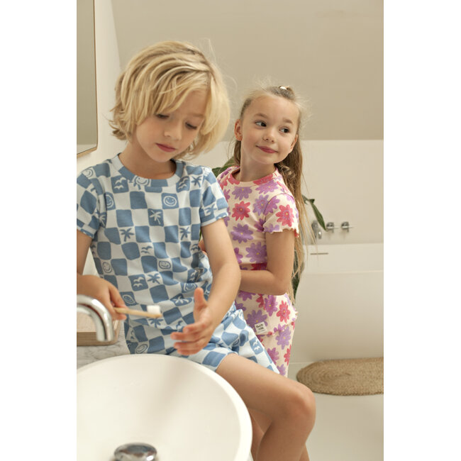 Feetje - Shortama Zomer Pyjama Bibi Bloom - Lila - Premium Summerwear