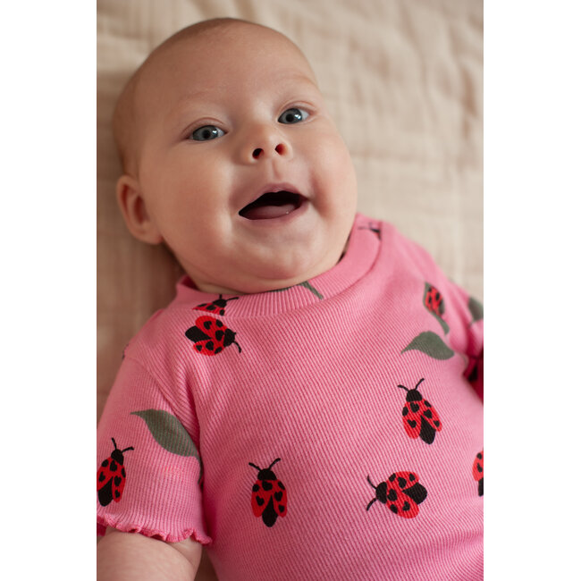 Feetje - Baby Shortama Zomer Pyjama Lily Ladybug - Roze - Premium Summerwear