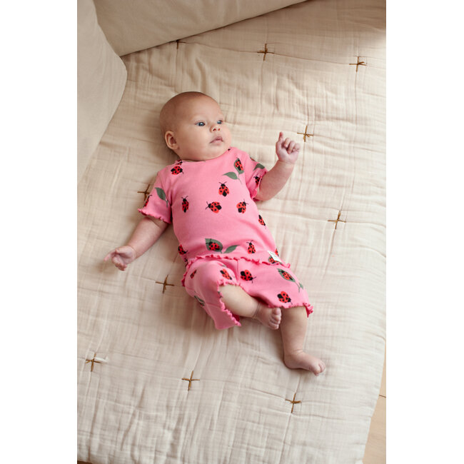 Feetje - Baby Shortama Zomer Pyjama Lily Ladybug - Roze - Premium Summerwear