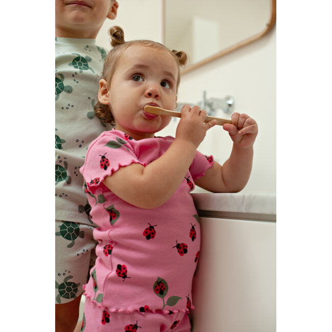 Feetje - Shortama Zomer Pyjama Lily Ladybug - Roze - Premium Summerwear