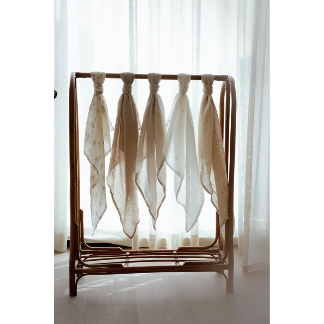 Little Dutch - Swaddle Doek Hydrofiel - Pure Soft Beige Stripe