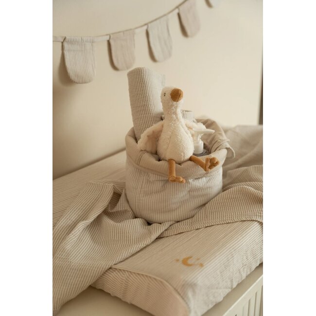 Little Dutch - Swaddle Doek Hydrofiel - Pure Soft Beige Stripe