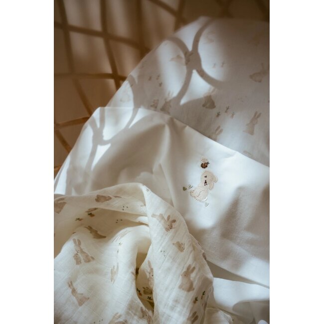 Little Dutch - Ledikantlaken Geborduurd - Baby Bunny