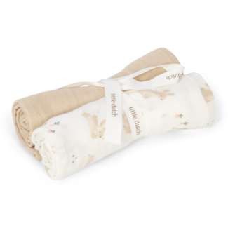 Little Dutch Little Dutch - Swaddle Doeken Hydrofiel - Baby Bunny